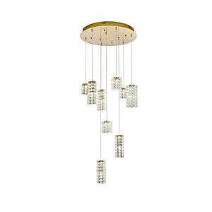 Aston LED Pendant in Satin Gold by Elegant Lighting