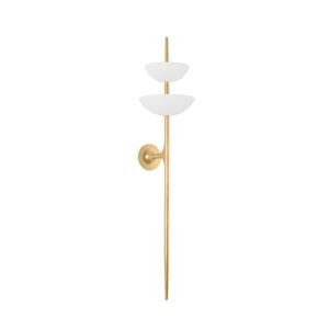 Evander LED Wall Sconce in Vintage Gold Leaf Gesso White by Corbett Lighting