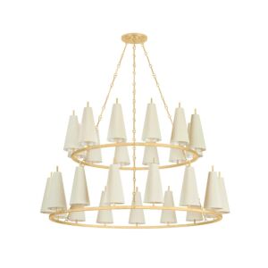 Tirana 27 Light Chandelier in Vintage Gold Leaf by Corbett Lighting