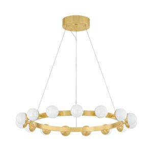 Linus LED Chandelier in Vintage Brass by Corbett Lighting