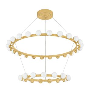 Linus LED Chandelier in Vintage Brass by Corbett Lighting