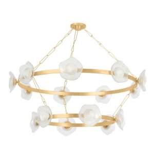 Almandine LED Chandelier in Vintage Gold Leaf by Corbett Lighting