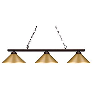 Z-Lite Shooter 3-Light Linear Pendant Light In Bronze