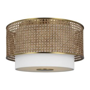 Sawyer  Flush Mount in Blonde Rattan by Visual Comfort Studio