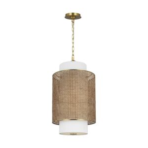 Sawyer  Pendant in Blonde Rattan by Visual Comfort Studio