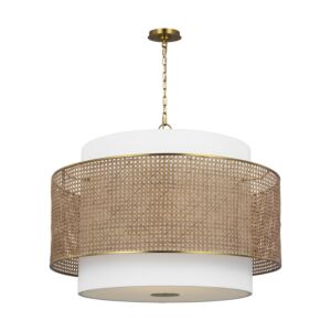 Sawyer  Pendant in Blonde Rattan by Visual Comfort Studio