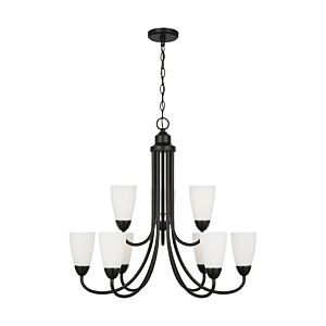 Seville  Chandelier in Midnight Black by Generation Lighting.