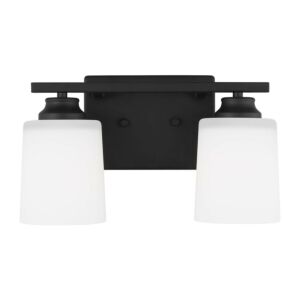 Vinton  Wall   Bathroom Bathroom Vanity Lightroom Bathroom Bathroom Vanity Lightroom Bathroom Vanity Light Sconce in Midnight Black by Generation Lighting.