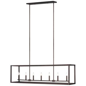 Moffet Street  Island Pendant in Bronze by Generation Lighting.