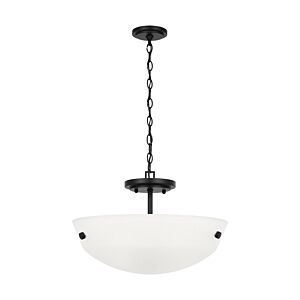 Kerrville  Semi Flush Convertible Pendant in Midnight Black by Generation Lighting.