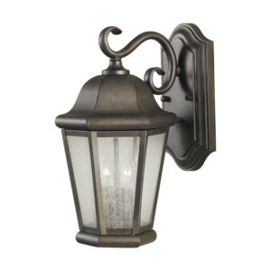 Martinsville  Outdoor Wall Lantern in Corinthian Bronze by Generation Lighting.