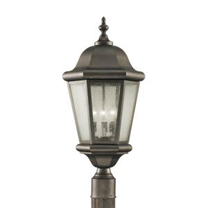 Martinsville  Outdoor Post Lantern in Corinthian Bronze by Generation Lighting.