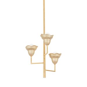 Alora  Chandelier in Vintage Gold Leaf Gilded Ivory by Hudson Valley