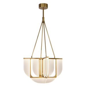 Anders LED Chandelier in Vintage Brass by Alora