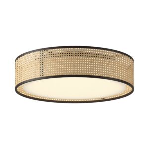 Lyla LED Flush Mount in Rattan by Alora