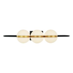 Tagliato LED Wall Bathroom Vanity Light in Matte Black Brushed Gold by Alora