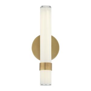 Madison LED Wall Bathroom Vanity Light in Vintage Brass Glossy Opal by Alora