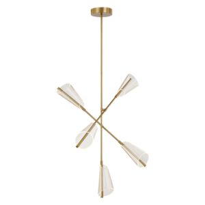 Mulberry LED Chandelier in Brushed Gold Light Guide by Kuzco Lighting