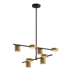 Jayden LED Linear Pendant in Black Brushed Gold by Kuzco Lighting