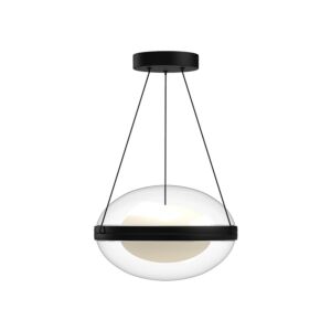 Virgo LED Pendant in Black Opal Glass by Kuzco Lighting