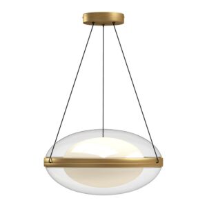 Virgo LED Pendant in Brushed Gold Opal Glass by Kuzco Lighting