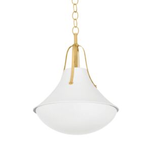 Coventry  Pendant in Vintage Gold Leaf  White Plaster by Hudson Valley