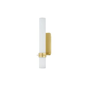 Groveland station LED Wall Sconce in Aged Brass by Hudson Valley