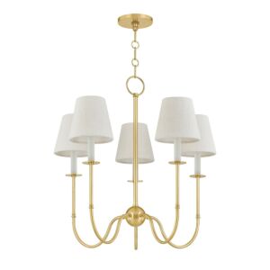 Amina  Chandelier in Aged Brass by Hudson Valley