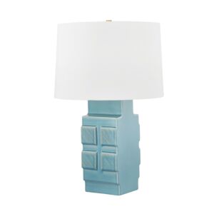 Sarai  Table Lamp in Aged Brass Ceramic Moonstone Granite by Hudson Valley