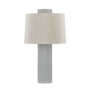 Manchester  Table Lamp in Aged Brass Ceramic Shell Grey by Hudson Valley