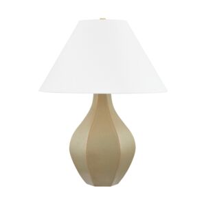 Abescon  Table Lamp in Aged Brass Ceramic Cocoon by Hudson Valley