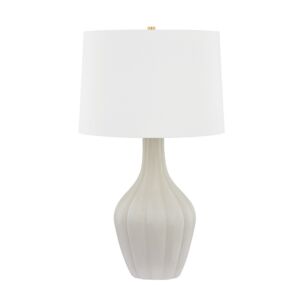 Glendora  Table Lamp in Aged Brass Ceramic Misty Morning by Hudson Valley