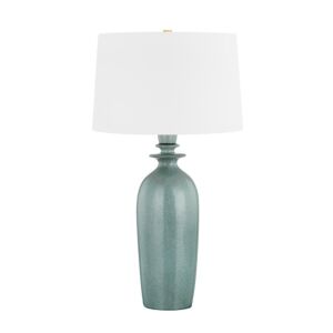 Bellmawr  Table Lamp in Aged Brass Ceramic Reactive Palladian by Hudson Valley