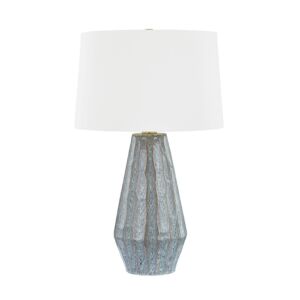 Alloway  Table Lamp in Aged Brass Ceramic Swept Coast by Hudson Valley