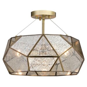 Euclid  Semi Flush Mount in Aged Brass by Vaxcel