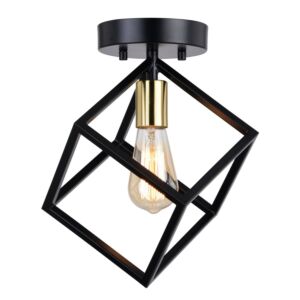 Deering  Flush Mount in Matte Black and Satin Brass by Vaxcel