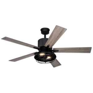 Elkhart 52"Ceiling Fan in Black by Vaxcel