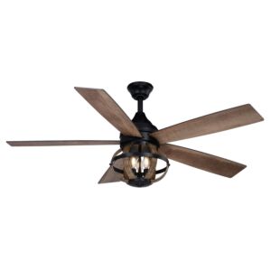 Huron 52"Ceiling Fan in Black and Burnished Teak by Vaxcel