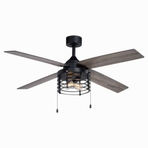 Rowan 52"Ceiling Fan in Black by Vaxcel