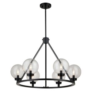 Lander  Chandelier in Matte Black by Vaxcel