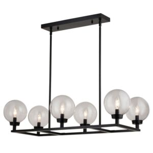 Lander  Linear Chandelier in Matte Black by Vaxcel