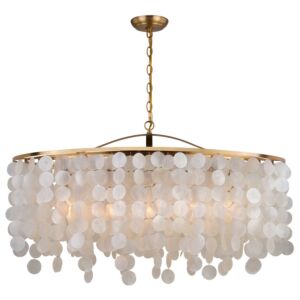 Elsa  Linear Chandelier in Natural Brass by Vaxcel