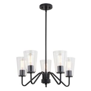 Beverly  Chandelier in Matte Black by Vaxcel