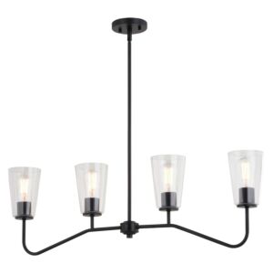 Beverly  Linear Chandelier in Matte Black by Vaxcel