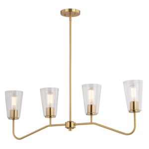 Beverly  Linear Chandelier in Muted Brass by Vaxcel