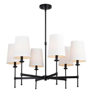 Camden  Chandelier in Matte Black by Vaxcel