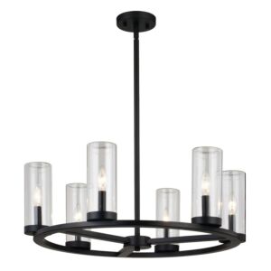 Grantley  Chandelier in Matte Black by Vaxcel