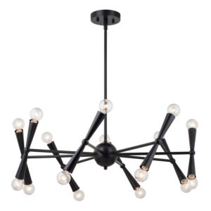 Drake  Chandelier in Matte Black by Vaxcel