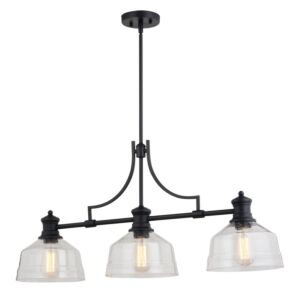 Beloit  Linear Chandelier in Matte Black by Vaxcel