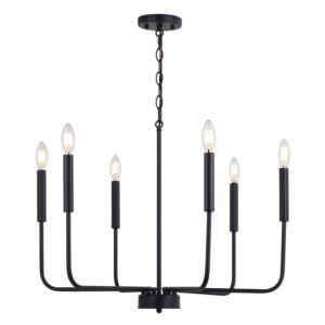 Beldon  Chandelier in Black by Vaxcel